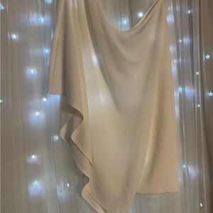 Elegant Cream Drape one shoulder